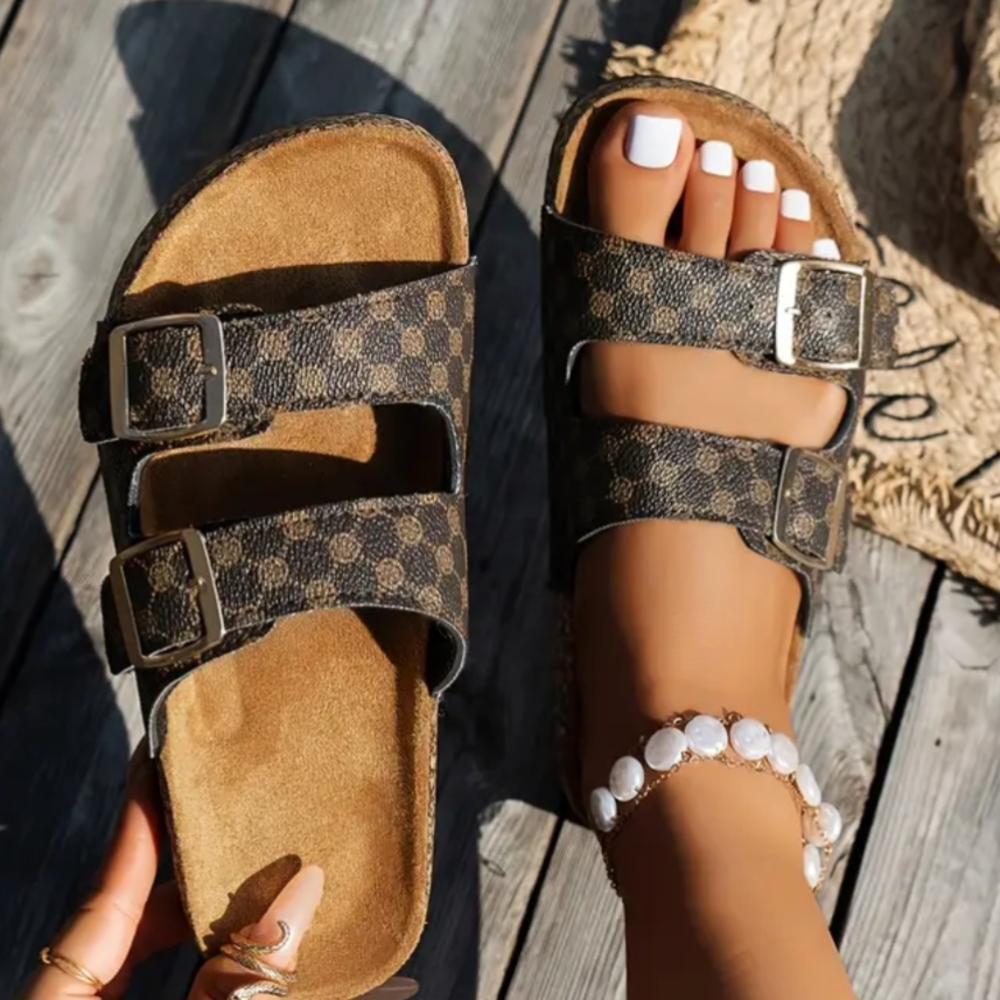 Comfortable Brown Sandals with Adjustable Straps